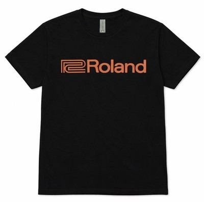 Official Roland Logo Black Men's Crew Neck Short Sleeve T-Shirt - Small