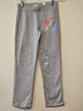 Children's Place Girls Gray Fleece Sweatpants Colorful Star M 7/8