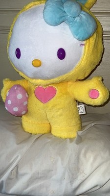 NWOT HELLO KITTY SANRIO 20'' Yellow Easter Bunny Door Greeter Pastel Blue Bow