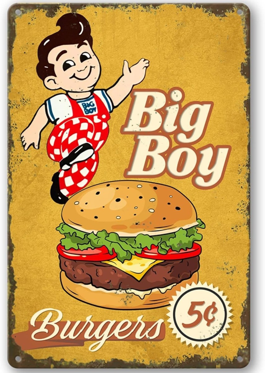 Big Boy Burgers Cents Vintage Advertising All Metal Tin Sign 12