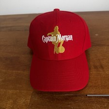 Captain Morgan Embroidered Adult Hat hook And Loop Red Adjustable
