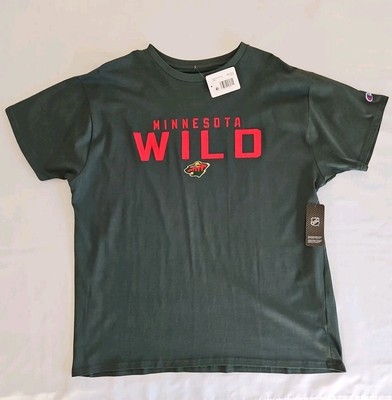 Minnesota Wild T-Shirt Green Applique/Embroidered NHL Team Graphics Mens Size XL
