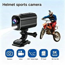 5K Motorcycle Helmet Camera 64GB 6-Axis Stabilization LED Light Bike Action Cam