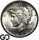 1934-D Peace Dollar, Lustrous Choice Gem BU++, Tougher This Nice