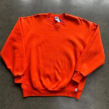Vintage Orange Russell Athletic Made In Usa Size XL Crewneck