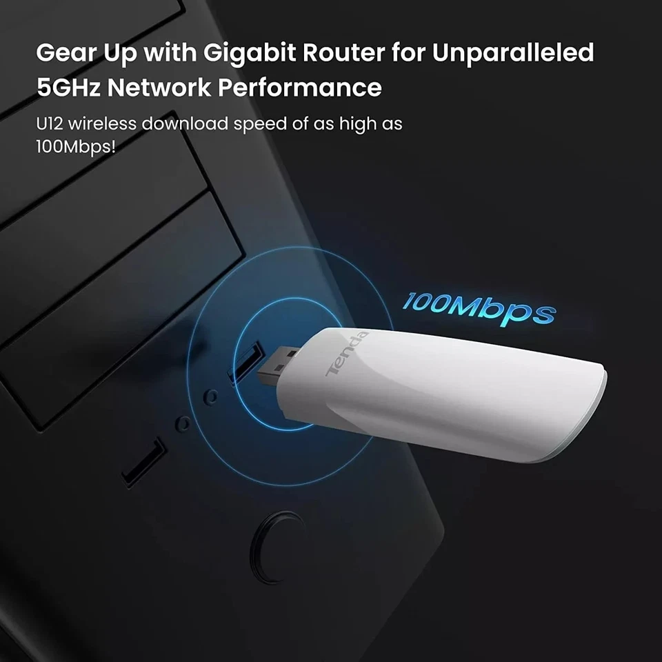 【Brand New】USB Wireless NETWORK card Dual-Band USB Adapter Wireless Tenda U12 - Image 3 of 4