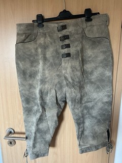 Landhaus Lederhose Beige Gr. 58 Kniebund Kniggebocker
