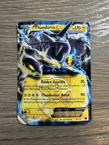 Thundurus EX ULTRA RARE 38/116 BW Plasma Freeze Pokemon Hp Holo 2013