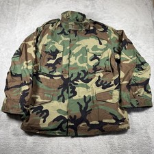 Vintage M65 Military Jacket Mens M Army Woodland Camo Cold Weather Field Coat