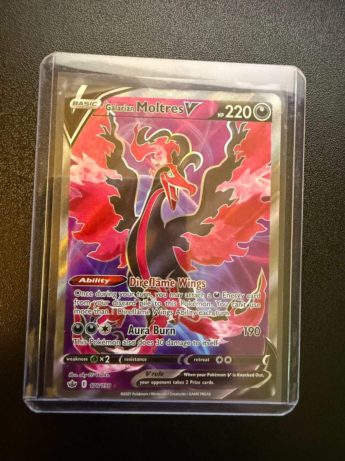 Galarian Moltres V (Full Art) 176/198 Swsh06: Sword & Shield - Chilling Reign...