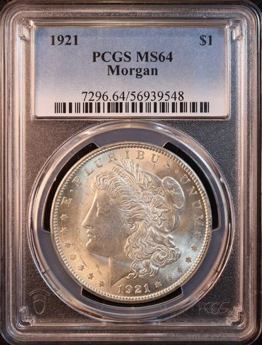 1921-P Morgan Silver Dollar - PCGS MS64! Attractive Choice Uncirculated! Bright!