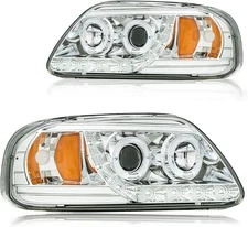 LED DRL Headlight Assembly, Headlights Kit Compatible with 1997-2004 Ford F150/1