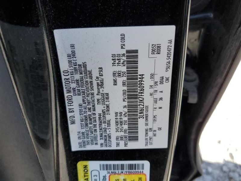 MKZ       2015 Headrest 385740