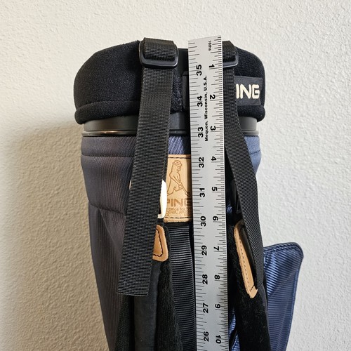 Vtg Ping Karsten Hoofer Golf Stand Bag Dual Straps 4 Way Divider Blue Black USA - Picture 16 of 16