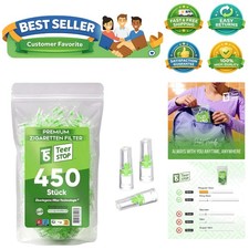 450 Quality Cigarette Filter Tips - Reduce Tar  Improve Freshness, Regular Size