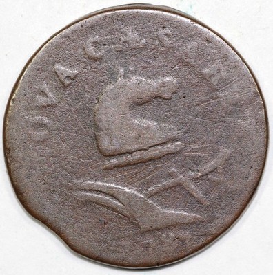 1787 1/2c M.38-Z New Jersey Colonial Copper Coin
