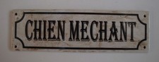 Door Plate Bad dog French Style Porcelain Enamels