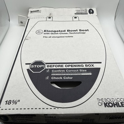 KOHLER White Stonewood Quiet Close EB Elongated Toilet Bowl Seat (20466-0)