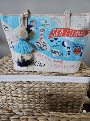 SPARTINA 449 SEA ISANDS EMBROIDERED MEDIUM TOTE NWT