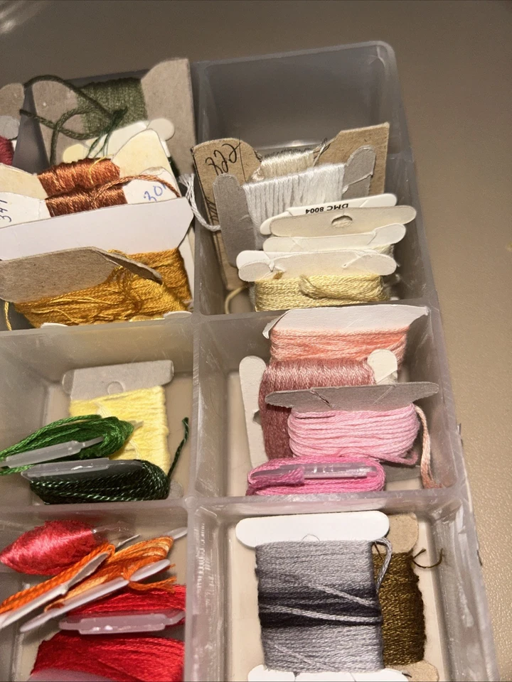 Carded Embroidery Floss Cross Stitch Thread in Box Cracked - Image 3 of 4