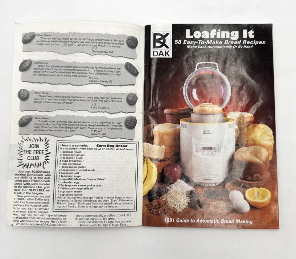 Loafing It 58 Easy to Make Bread Recipes DAK 1991 PB - Image 2 of 4