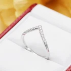 Crown V Design In 10K White Gold With 0.15CT Diamond Engagement Band Finish Ring