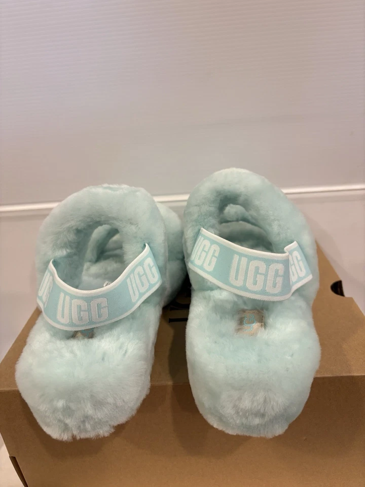 Zapatillas con tirantes UGG Oh Yeah azul cielo de piel de oveja TAN SUAVES con tiras talla 10 Foto 4 de 4