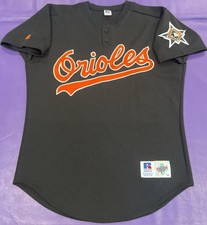 AUTHENTIC Rare 1993 BALTIMORE ORIOLES Black Pullover Russell JERSEY SIZE 44