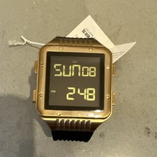 Glock Gold Digital Chronograph Watch Sapphire Crystal 10ATM Black Strap