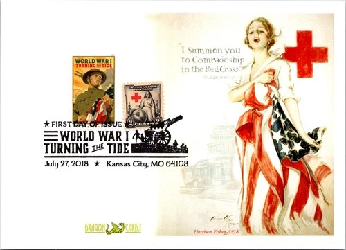Dr Jim Stamps Maximum Card World War 1 Turning The Tide Red Cross 2C Combo Fdc