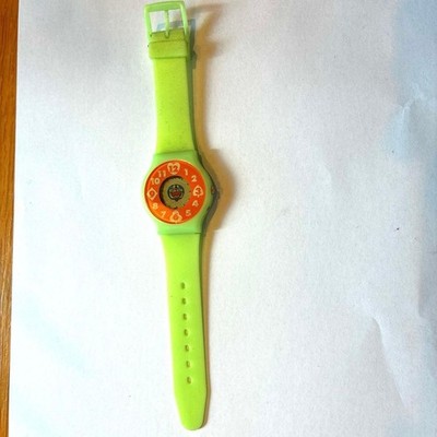 Doraemon Kids Watch Green Orange Analog Children's Wristwatch Used
