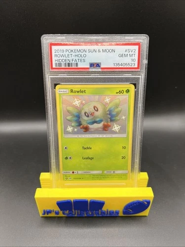 2019 POKEMON SUN & MOON HIDDEN FATES #SV2 ROWLET- SHINY VAULT HOLO PSA 10