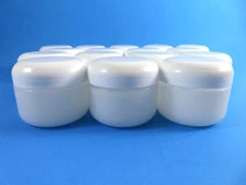 Natural Frosted Double Wall Jars 1 Ounce With Lined Dome Lids Lot Of 16