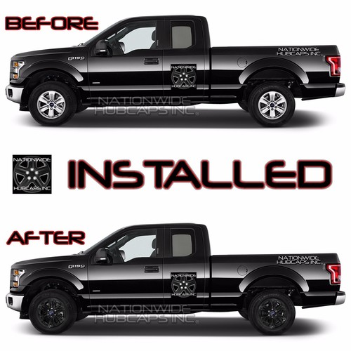4 Black 2015-2020 Ford F150 XLT 17" Alloy Wheel Skins Full Rim Covers Hub Caps - Picture 3 of 11