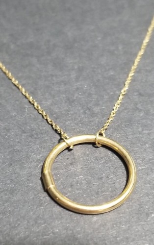Kay Jewelers 10k Yellow Gold circle of life ring O Pendant necklace - Picture 4 of 10