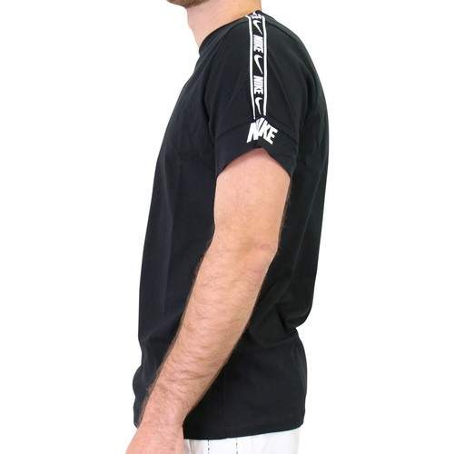 Nike NSW Repeat T-Shirt Basic mit Streifen Herren Schwarz DD4497 010 | eBay