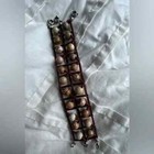 Handmade Jasper Beaded Bracelet Burgundy Dark Red Artisan Craft Fair — photo 1