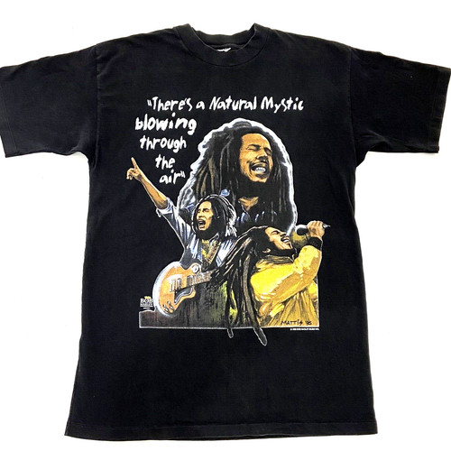 Vtg 90s Bob Marley Natural Mystic T Shirt Reggae Band Music Single Stitch MED