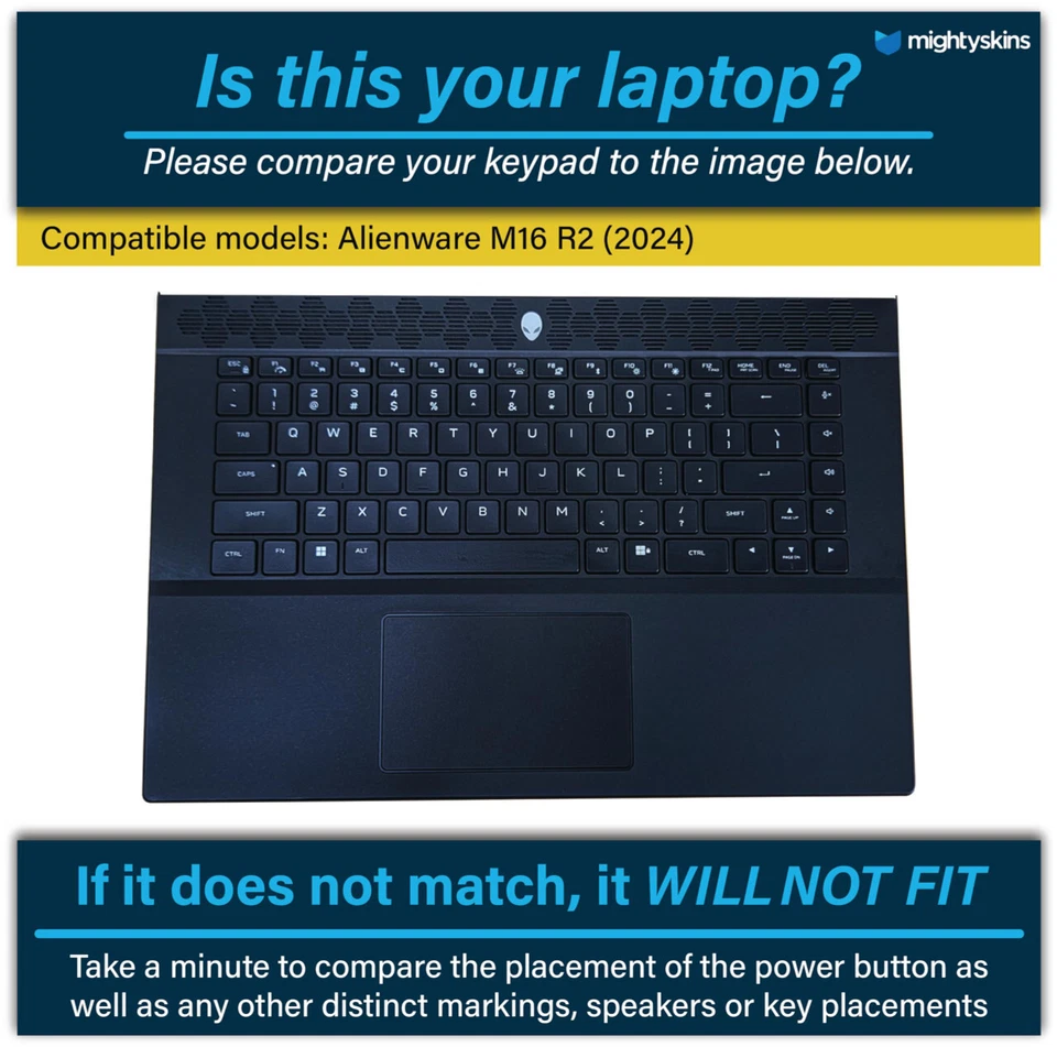 Laptop Skin Compatible with Alienware M16 R2 (2024) - Blue Strokes - - Image 4 of 4