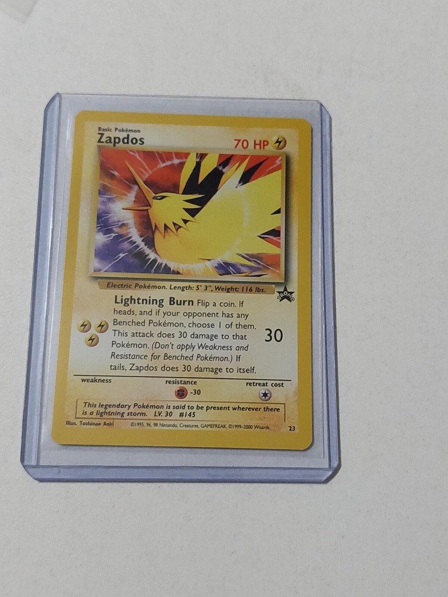 Pokemon Zapdos #23 black Star Promo Vintage Error WOTC Near Mint