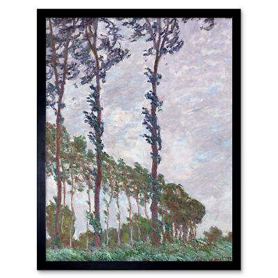 Claude Monet Wind Effekt Serie der Pappeln Kunstdruck gerahmt 12x16