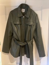Selected Femme Green Leather Jacket Size 42 ( 14) Bnwo