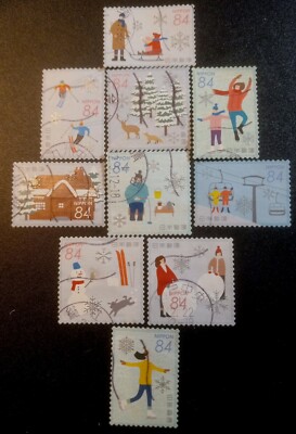 Japan Stamp 2019 Sakura #G237 Winter Greetings Complete Set Of 10