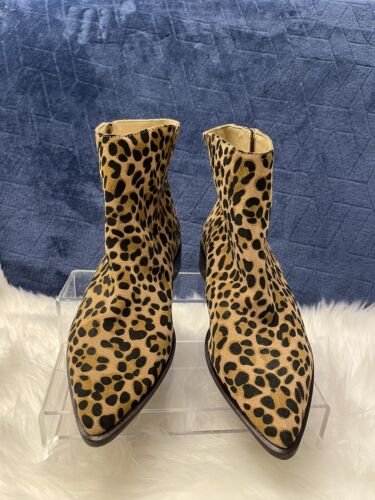 SOLE SOCIETY Cadyna Women's Leopard Print Suede bootie size 6.5M - Picture 3 of 5