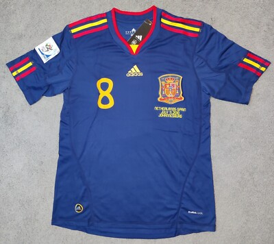 Spain 2009/2010 Xavi#8 Away World Cup Final Retro Soccer