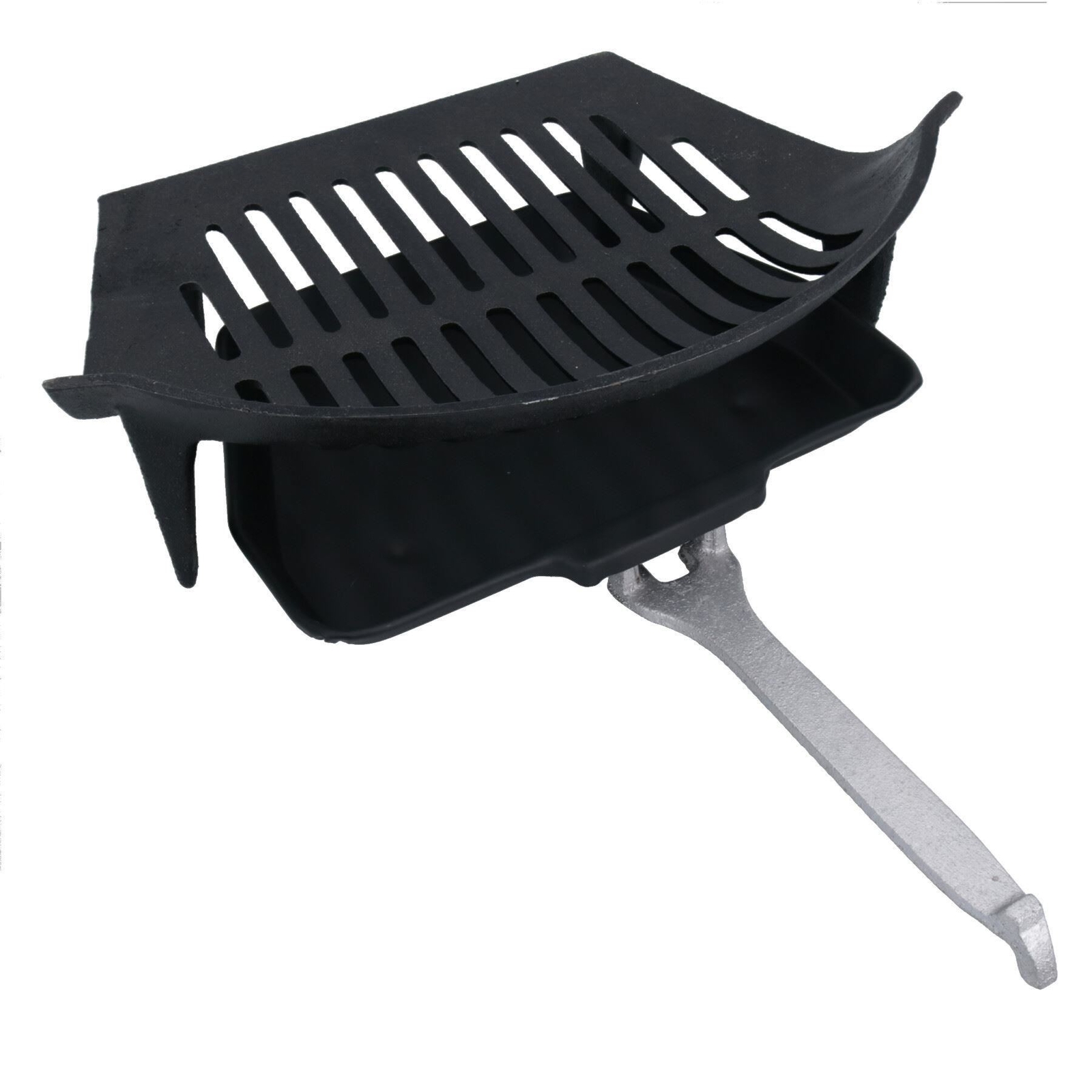 16"" Fire Grate, Ashpan & Handle Fireplace Cast Iron Log Coal Saver For 18"" Fire