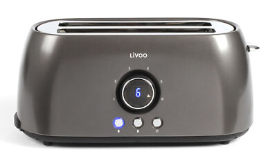 Livoo DOD178 Langschlitz-Toaster 1400W Krümelfach 6 verschiedene Bräunungsstufen