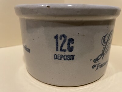 Vintage Lambrecht Butter New Jersey 12 Cent Deposit Stoneware 1 LB