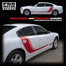 Dodge Charger 2011-2014 Rocker Door Side Hockey Stripes Decals (Choose Color)