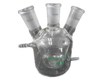 CHEMGLASS 250mL 3-Neck European Taper Flask Jacketed CN 24/40 20° SN CG-1576-04